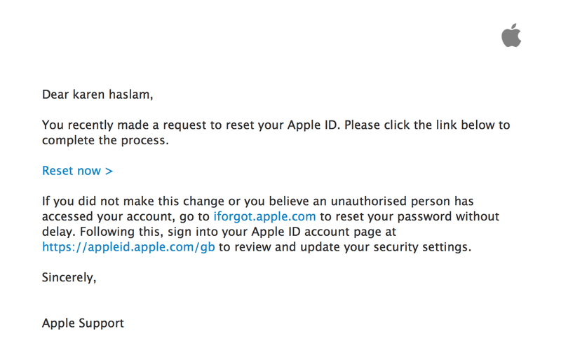 إعادة تعيين كلمة مرور Apple ID