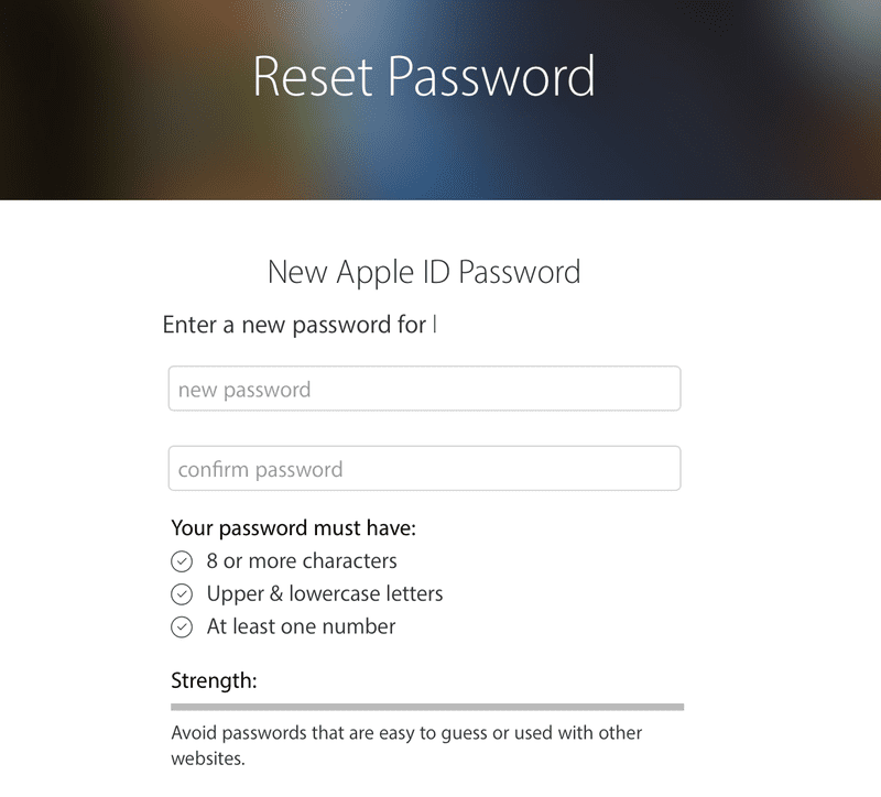 تغيير كلمة مرور Apple ID
