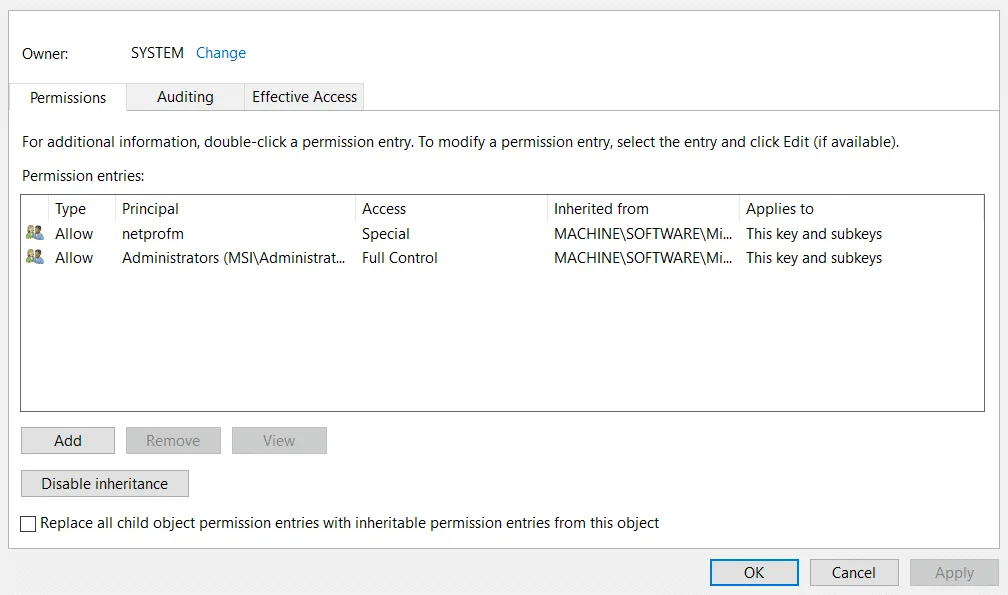 Edit the Registry for Connection Errors