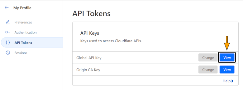 Cloudflare Global API key