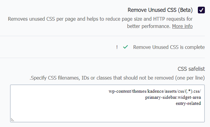 إزالة CSS غير المستخدمة في WP Rocket