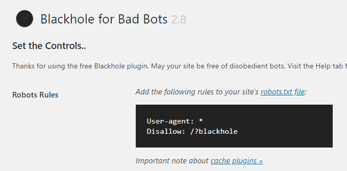 Blackhole For Bad Bots