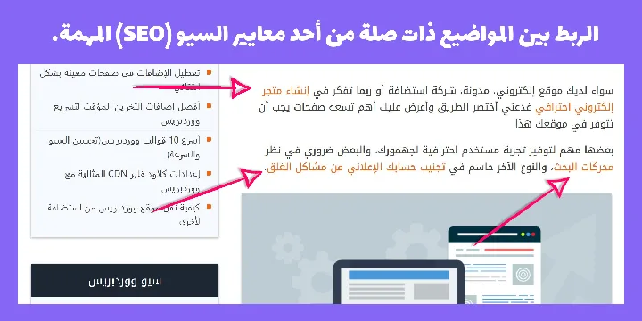 الربط الداخلي بين المقالات.