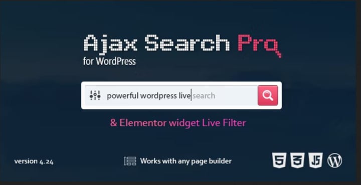 إضافة Ajax Search Pro المتخصصة في البحث الفعلي.