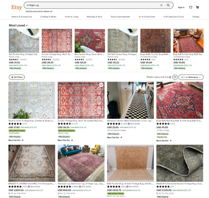 etsy products homepage