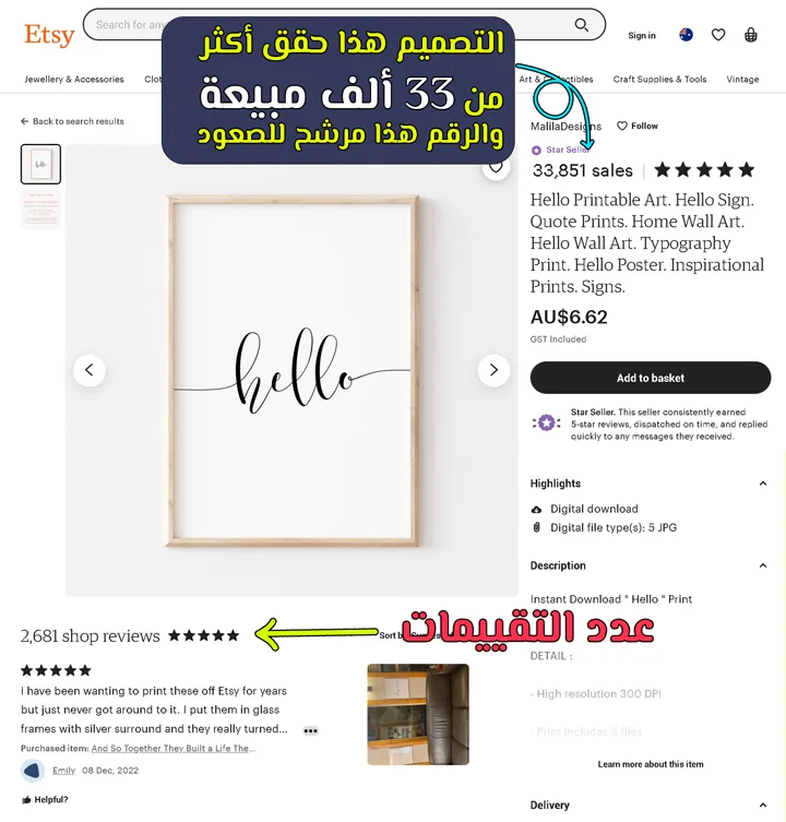 الربح في موقع اتسي من خلال بيع التصاميم.