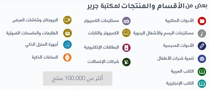 مكتبة جرير تعتبر من أكبر المتاجر في المملكة العربية السعودية.