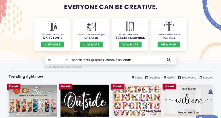 Creative Fabrica homepage