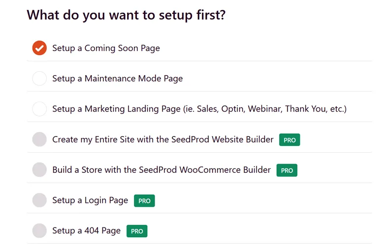 seedprod coming soon page seteup