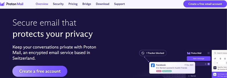 protonmail homepage