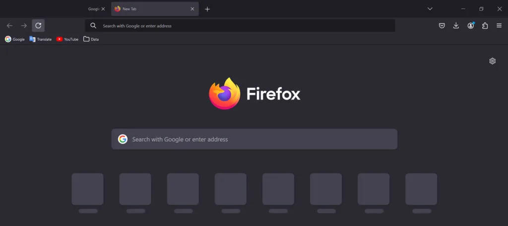 mozilla firefox browser home page