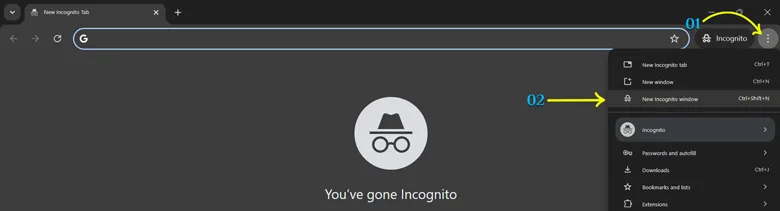 google chrome incognito mode