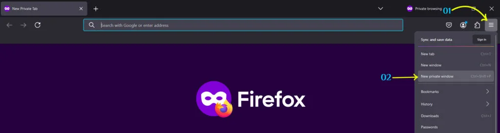 mozilla firefox activate private browsing