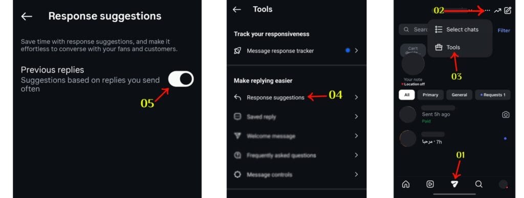 instagram response suggestions