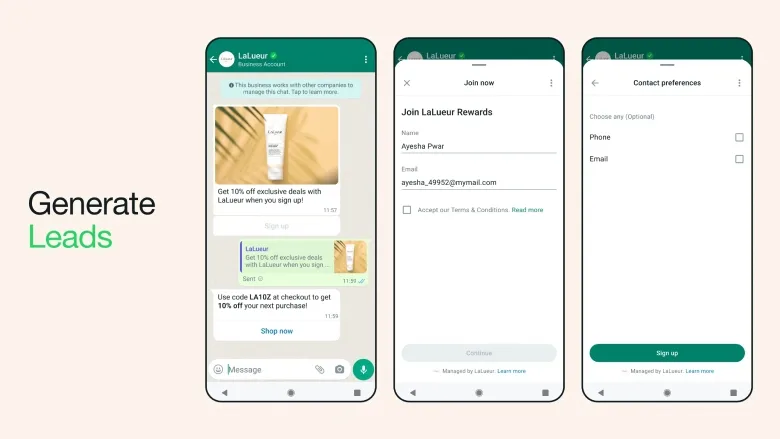 generate leads whatssapp business